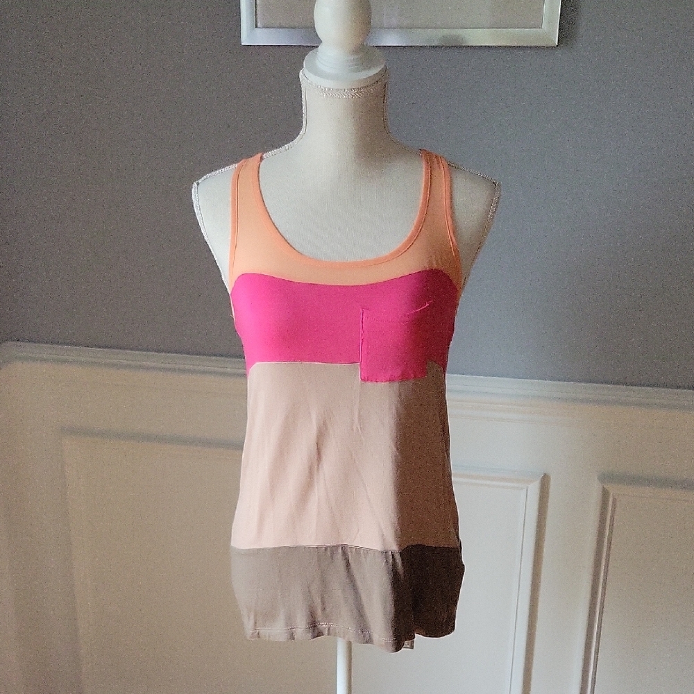 The Limited Multicolor Patchwork Scoop Neck Tank Top Women's Size XS